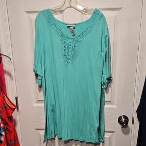 Catherines Teal Embroidered Tunic